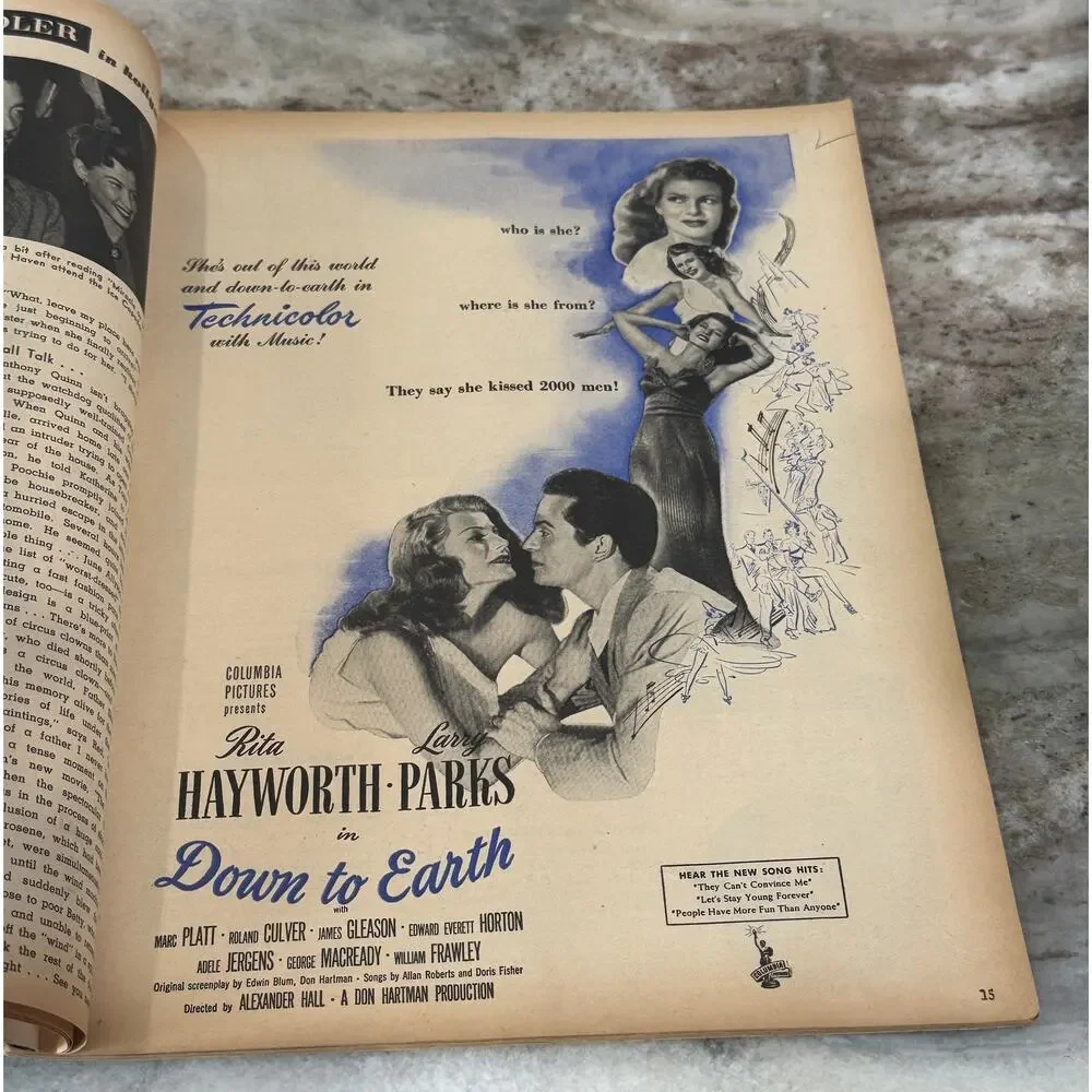 Vtg Screen Romances Magazine Aug. 1947 Joan Crawford Ads Movies +